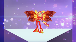 Size: 1870x1041 | Tagged: safe, artist:selenaede, artist:user15432, sunset shimmer, equestria girls, base used, clothes, crossover, ear piercing, earring, fairy, fairy wings, flower, hasbro, hasbro studios, high heels, jewelry, onyrix, piercing, ponied up, rainbow s.r.l, shoes, transformation, winged humanization, wings, winx club, world of winx