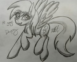Size: 2792x2270 | Tagged: safe, artist:katkathasahathat, derpy hooves, pegasus, pony, solo, traditional art