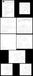 Size: 1948x4493 | Tagged: safe, discord, pinkie pie, pound cake, pumpkin cake, earth pony, pony, ask, ask discopie, comic, discopie, female, interspecies, male, monochrome, shipping, straight, tumblr