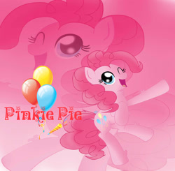 Size: 2084x2040 | Tagged: safe, artist:sakurafly101, pinkie pie, earth pony, pony, female, mare, pink coat, pink mane, solo, wallpaper