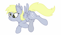 Size: 4542x2592 | Tagged: safe, artist:starstridepony, derpy hooves, pony, cute, derp, fluffy, flying, heart eyes, legitimately amazing mspaint, ms paint, simple background, solo, white background, wingding eyes