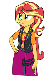 Size: 1240x1753 | Tagged: safe, artist:pagecartoons, sunset shimmer, better together, equestria girls, geode of empathy, simple background, solo, white background