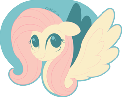 Size: 911x724 | Tagged: safe, artist:ctb-36, fluttershy, pegasus, pony, bust, portrait, smiling, solo