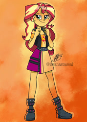 Size: 768x1079 | Tagged: safe, artist:antych, sunset shimmer, better together, equestria girls, signature, solo, watermark