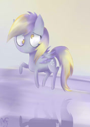 Size: 631x885 | Tagged: safe, artist:13light, derpy hooves, pegasus, pony, confused, female, frown, mare, raised hoof, solo