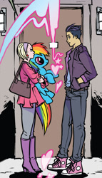 Size: 616x1077 | Tagged: safe, artist:sophie campbell, derpibooru import, idw, rainbow dash, pegasus, pony, cameo, comic, jem and the holograms, jerrica benton, pony cameo, pony reference, rio pacheco