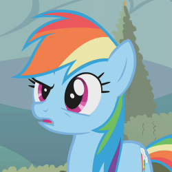 Size: 250x250 | Tagged: safe, derpibooru import, screencap, rainbow dash, pegasus, pony, the return of harmony, confused, cute, dashabetes, female, mare, open mouth, questioning, solo