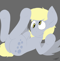 Size: 2560x2600 | Tagged: safe, artist:platenjack, derpy hooves, pegasus, pony, blonde mane, female, gray coat, mare, solo, wings