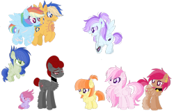 Size: 1024x656 | Tagged: safe, artist:kurosawakuro, artist:selenaede, derpibooru import, flash sentry, rainbow dash, oc, oc:bolt, oc:karen, oc:rosemary, oc:sky cloud, oc:sky ride, oc:watermelon, oc:wonder, earth pony, pegasus, pony, adopted offspring, alternate hairstyle, alternate universe, armband, base used, chest fluff, choker, colt, ear piercing, earbuds, earring, family, father and child, father and daughter, father and mother, father and son, female, filly, flashdash, flying, jewelry, lip piercing, male, mare, mother and child, mother and daughter, mother and father, mother and son, nose piercing, nose ring, offspring, parent and child, parent:flash sentry, parent:rainbow dash, parents:flashdash, pet tag, piercing, raised hoof, scar, shipping, simple background, stallion, straight, stubble, tattoo, transparent background, unshorn fetlocks, wall of tags, wristband
