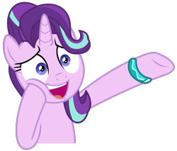 Size: 2953x2513 | Tagged: safe, artist:sketchmcreations, starlight glimmer, pony, unicorn, student counsel, bracelet, female, hoof on cheek, jewelry, mare, open mouth, raised hoof, simple background, solo, starlight glimmer is best facemaker, transparent background, vector