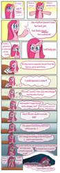 Size: 2480x7087 | Tagged: safe, artist:drhikari, pinkie pie, rarity, earth pony, pony, unicorn, comic:dealing with depression, blanket, comic, female, mare, paper, pencil, pinkamena diane pie, solo, this will end in tears and/or laughter