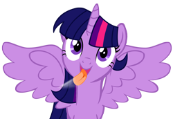 Size: 2160x1482 | Tagged: safe, artist:umbra-neko, derpibooru import, twilight sparkle, twilight sparkle (alicorn), alicorn, pony, cute, female, fourth wall, licking, licking ponies, mare, screen, simple background, solo, transparent background, twiabetes, vector