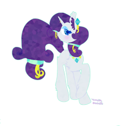 Size: 1008x1008 | Tagged: safe, artist:vanillaswirl6, rarity, crystal pony, pony, unicorn, crystallized, simple background, solo, transparent background