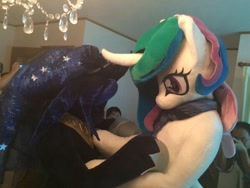 Size: 600x450 | Tagged: safe, princess celestia, princess luna, fursuit, irl, photo