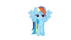 Size: 1639x921 | Tagged: safe, artist:pupster0071, derpibooru import, rainbow dash, pegasus, pony, animated, female, mare, simple background, solo, trotting, white background