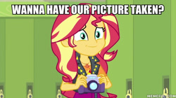 Size: 600x337 | Tagged: safe, edit, edited screencap, screencap, sunset shimmer, better together, equestria girls, forgotten friendship, image macro, meme, solo