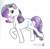 Size: 978x949 | Tagged: safe, artist:twixyamber, rarity, pony, unicorn, female, horn, mare, purple mane, solo, traditional art, white coat