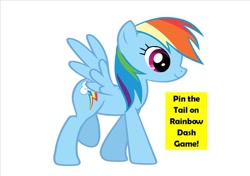 Size: 642x453 | Tagged: safe, derpibooru import, rainbow dash, pegasus, pony, no tail, simple background, solo, text, white background