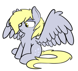 Size: 1002x922 | Tagged: safe, artist:neuro, derpy hooves, chest fluff, simple background, solo, transparent background