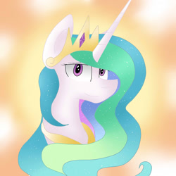 Size: 1024x1024 | Tagged: safe, artist:despotshy, princess celestia, alicorn, pony, bust, portrait, smiling, solo