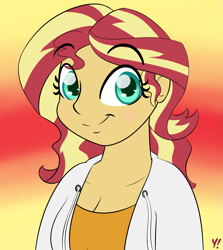 Size: 2277x2550 | Tagged: safe, artist:yakoshi, sunset shimmer, equestria girls, atg 2018, clothes, hoodie, newbie artist training grounds, solo