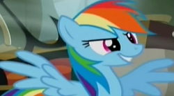 Size: 687x381 | Tagged: safe, derpibooru import, screencap, rainbow dash, pegasus, pony, the lost treasure of griffonstone, solo