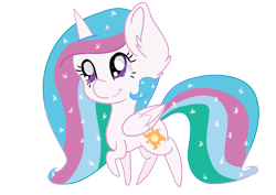 Size: 4093x2894 | Tagged: safe, artist:cutepencilcase, princess celestia, alicorn, pony, female, mare, pointy ponies, simple background, smiling, solo, transparent background