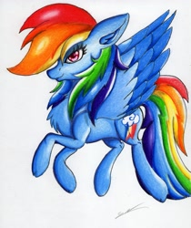 Size: 2443x2905 | Tagged: safe, artist:luxiwind, derpibooru import, rainbow dash, pegasus, pony, solo, traditional art