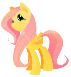 Size: 600x648 | Tagged: safe, artist:ellisarts, fluttershy, pegasus, pony, female, mare, pink mane, solo, yellow coat