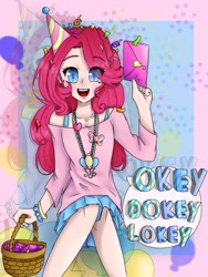 Size: 768x1024 | Tagged: safe, artist:iponylover, pinkie pie, human, humanized, letter, solo