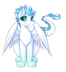 Size: 1402x1523 | Tagged: safe, artist:novabytes, oc, oc only, oc:patch, dracony, dragon, hybrid, pony, cute, feathered dragon, solo