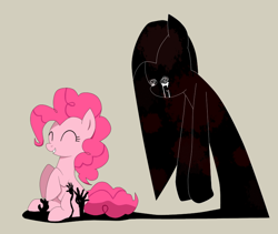 Size: 800x675 | Tagged: safe, artist:batao, pinkie pie, earth pony, pony, dark side, duality, pinkamena diane pie, pixiv, shadow, solo