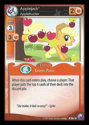 Size: 344x480 | Tagged: safe, applejack, earth pony, pony, canterlot nights, ccg, enterplay, mlp trading card game, solo