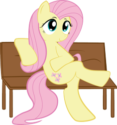 Size: 1127x1197 | Tagged: safe, artist:hoodie-stalker, fluttershy, pegasus, pony, bench, sitting, sitting lyra