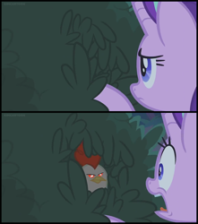 Size: 1298x1467 | Tagged: safe, edit, edited screencap, screencap, starlight glimmer, cockatrice, pony, student counsel, meme, meme origin, this will end in petrification