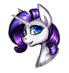 Size: 769x810 | Tagged: safe, artist:pinipy, rarity, pony, unicorn, female, horn, mare, solo, white coat