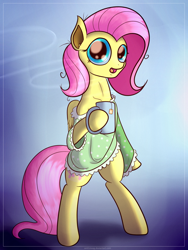 Size: 1200x1600 | Tagged: safe, artist:anti1mozg, fluttershy, pegasus, pony, clothes, morning ponies, mug, solo, tea