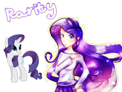 Size: 2200x1653 | Tagged: safe, artist:mikukawaine, rarity, human, clothes, human ponidox, humanized, simple background, skirt, solo, transparent background