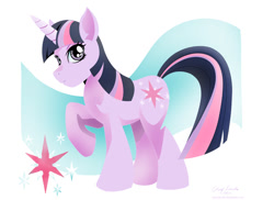 Size: 900x655 | Tagged: safe, artist:coreylandis, derpibooru import, twilight sparkle, pony, unicorn, female, mare, multicolored mane, purple coat, solo