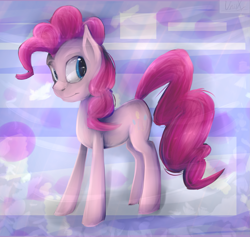 Size: 2349x2223 | Tagged: safe, artist:unilx, pinkie pie, earth pony, pony, female, mare, pink coat, pink mane, simple background, solo