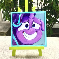 Size: 894x894 | Tagged: safe, artist:colorsceempainting, starlight glimmer, pony, face, painting, solo