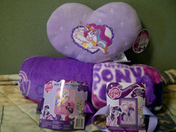 Size: 1024x768 | Tagged: safe, artist:segamew, princess celestia, twilight sparkle, irl, merchandise, photo, pillow, throw