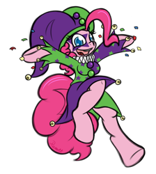 Size: 1344x1500 | Tagged: safe, artist:ramott, pinkie pie, earth pony, pony, daily dose, jester, jester motley, ruff (clothing), simple background, solo, transparent background