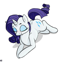 Size: 900x900 | Tagged: safe, artist:asadama, rarity, pony, unicorn, blushing, color, cute, raribetes, solo