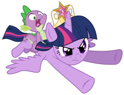 Size: 6000x4592 | Tagged: safe, artist:masem, derpibooru import, spike, twilight sparkle, twilight sparkle (alicorn), alicorn, dragon, pony, princess twilight sparkle (episode), absurd resolution, element of magic, female, flying, mare, simple background, transparent background, vector