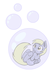 Size: 1350x1800 | Tagged: safe, artist:flutterluv, derpy hooves, pegasus, pony, bubble, chibi, in bubble, simple background, solo, transparent background