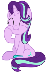 Size: 6000x9257 | Tagged: safe, artist:famousmari5, starlight glimmer, pony, unicorn, student counsel, absurd resolution, bracelet, cute, eating, eyes closed, female, glimmerbetes, jewelry, mare, simple background, sitting, smiling, solo, transparent background, vector