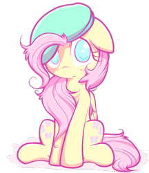 Size: 950x1100 | Tagged: safe, artist:spikedmauler, fluttershy, pegasus, pony, beret, hat, solo