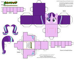 Size: 2979x2354 | Tagged: safe, artist:grapefruitface1, part of a set, starlight glimmer, pony, arts and crafts, craft, cubeecraft, papercraft, printable, template