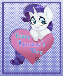 Size: 2491x3000 | Tagged: safe, artist:hfinder, rarity, pony, unicorn, heart eyes, solo, valentine's day, wingding eyes